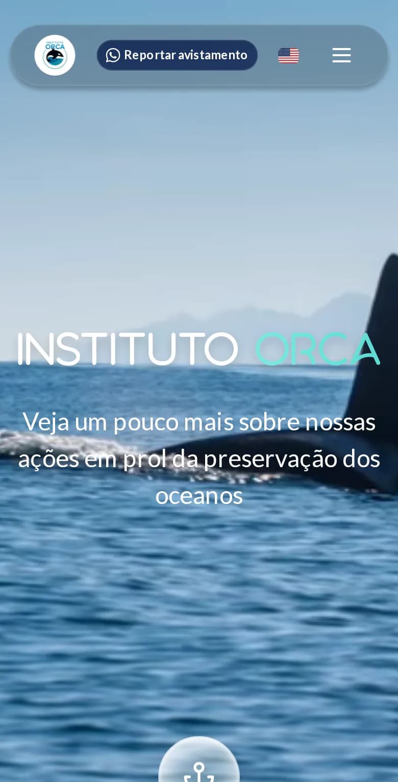 Home page of the Instituto Orca website on a phone