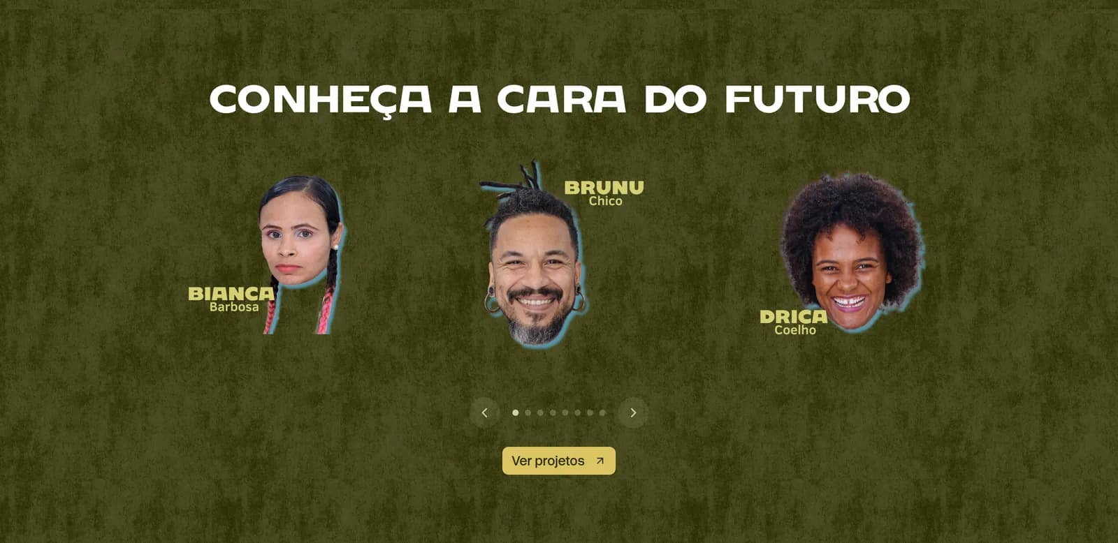 Section with photos of programme participants on the Lab Futuros website